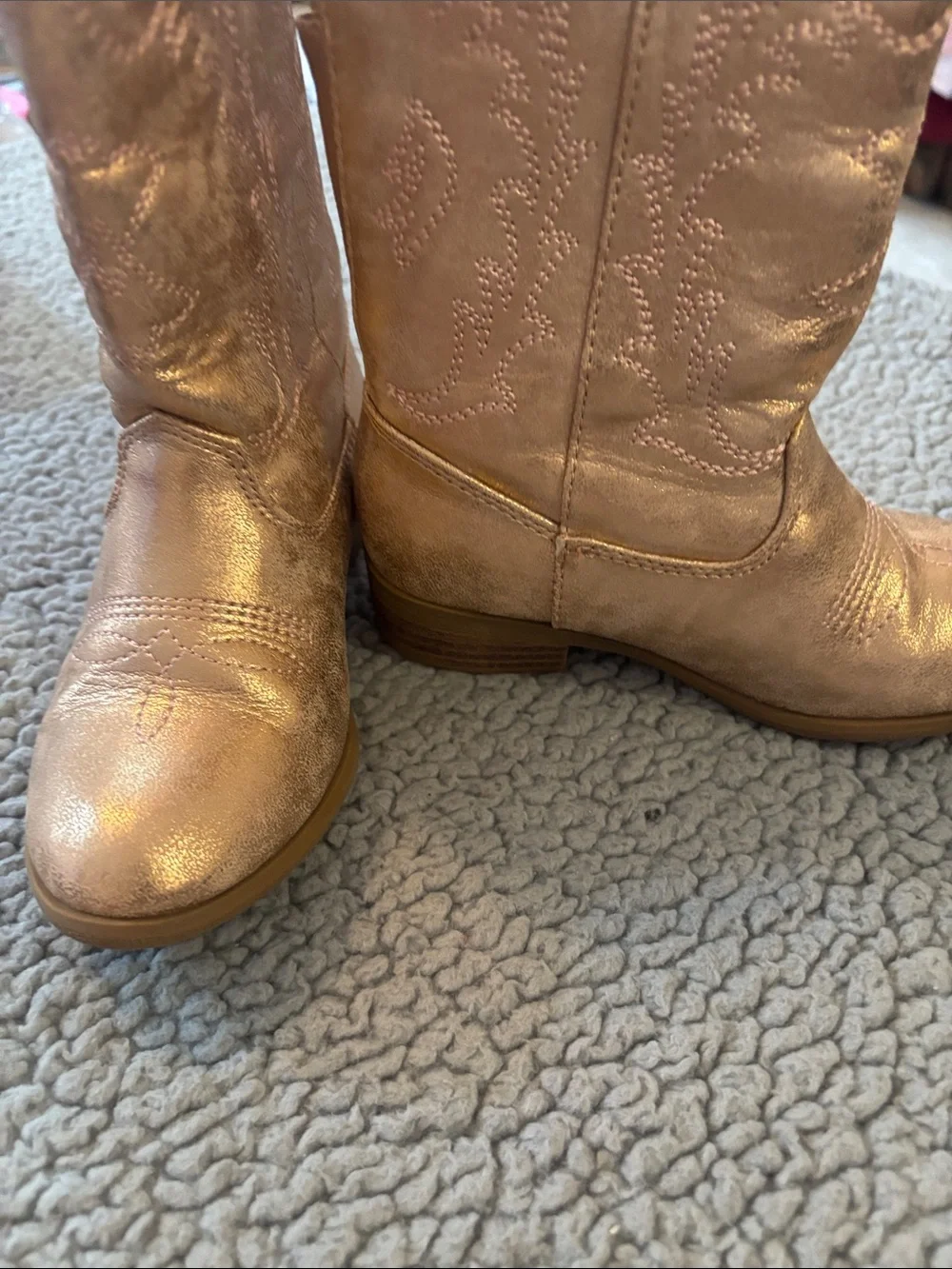 Austin Metallic Gold Western-Style Mid-Calf Boots